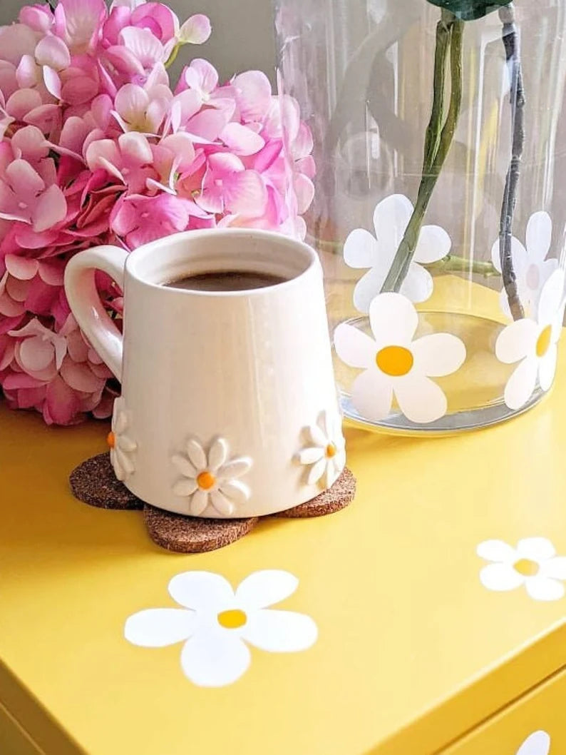 Ceramic mug, Daisy coffee cup