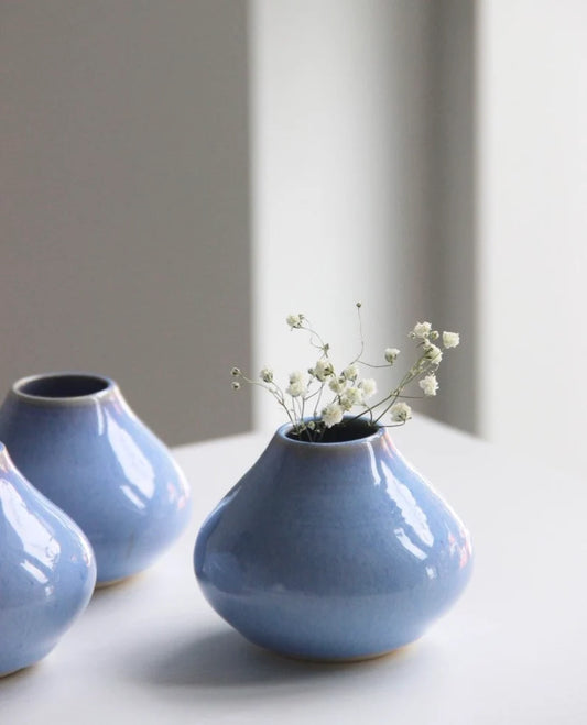 Light Blue Ceramic Bud Vase | Unique Flower Vase