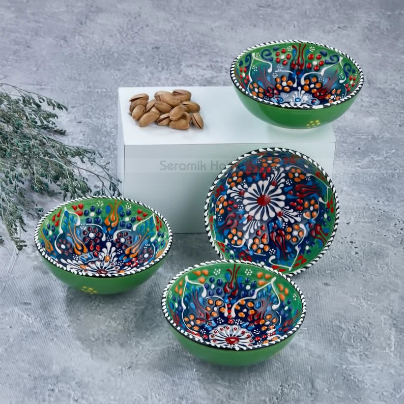 Turkish ceramic bowl set, Handmade Ceramic Bowl