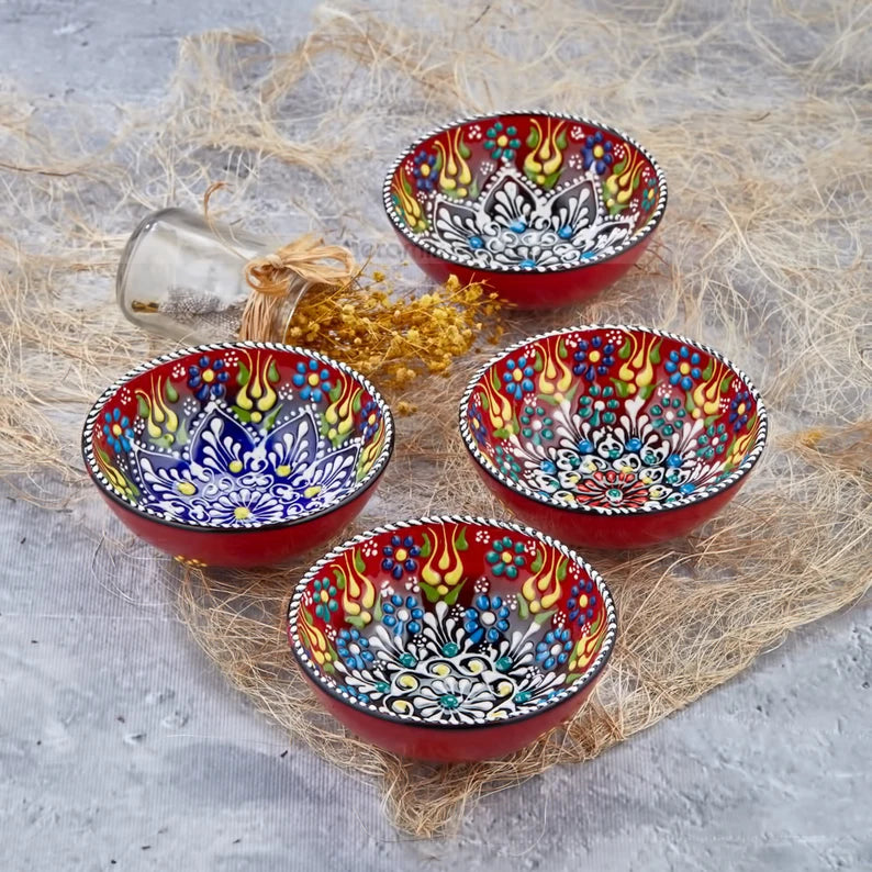 Turkish ceramic bowl set, Handmade Ceramic Bowl