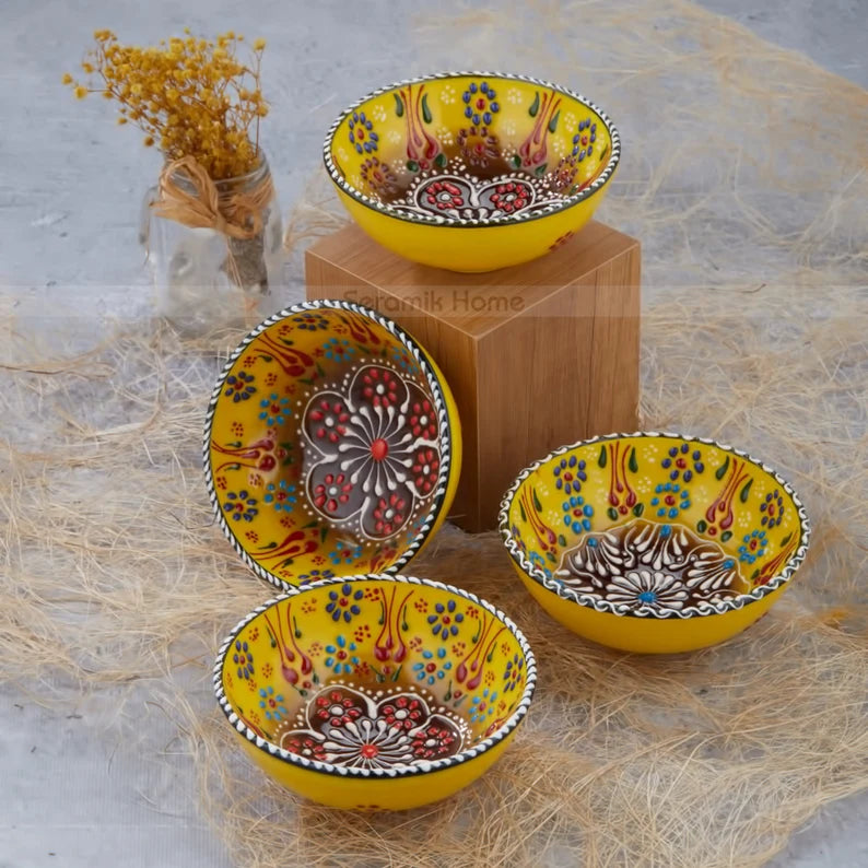 Turkish ceramic bowl set, Handmade Ceramic Bowl