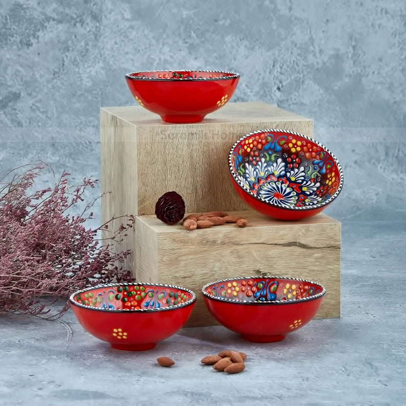 Turkish ceramic bowl set, Handmade Ceramic Bowl