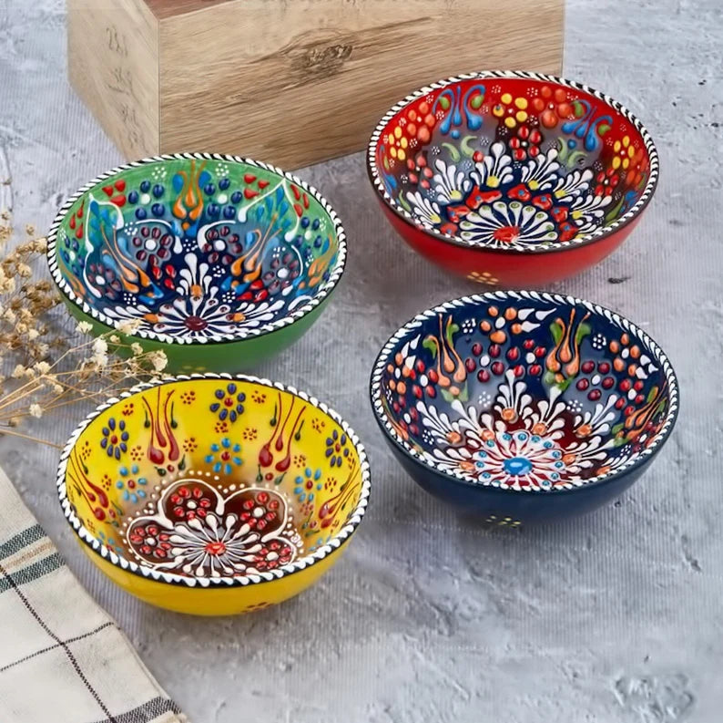 Turkish ceramic bowl set, Handmade Ceramic Bowl