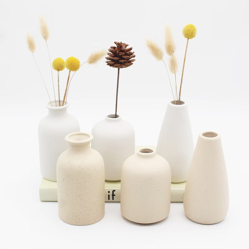 Small White Vase Ceramic Vases for Flowers Unique Home Decor