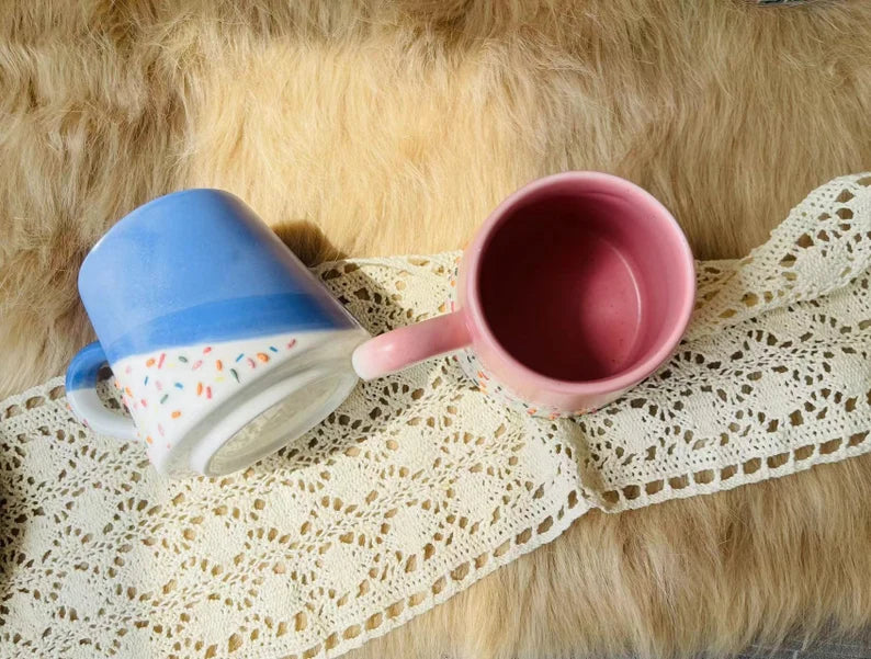 Adorable Handpainted Sweet Ice Cream Ceramic Mug