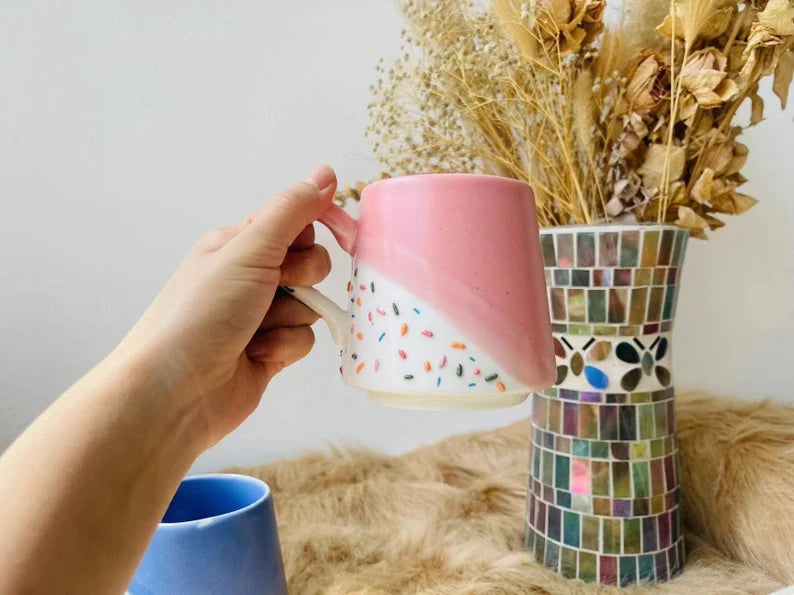 Adorable Handpainted Sweet Ice Cream Ceramic Mug