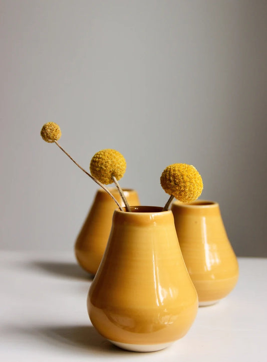 Handmade Ceramic Bud Vase | Yellow Vase