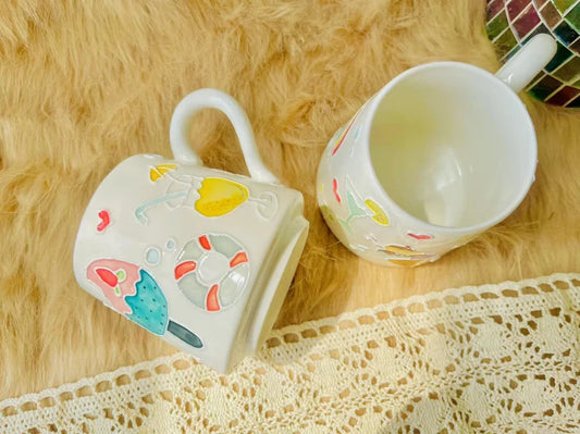 Hand-Painted Summer Vibes Ceramic Mug