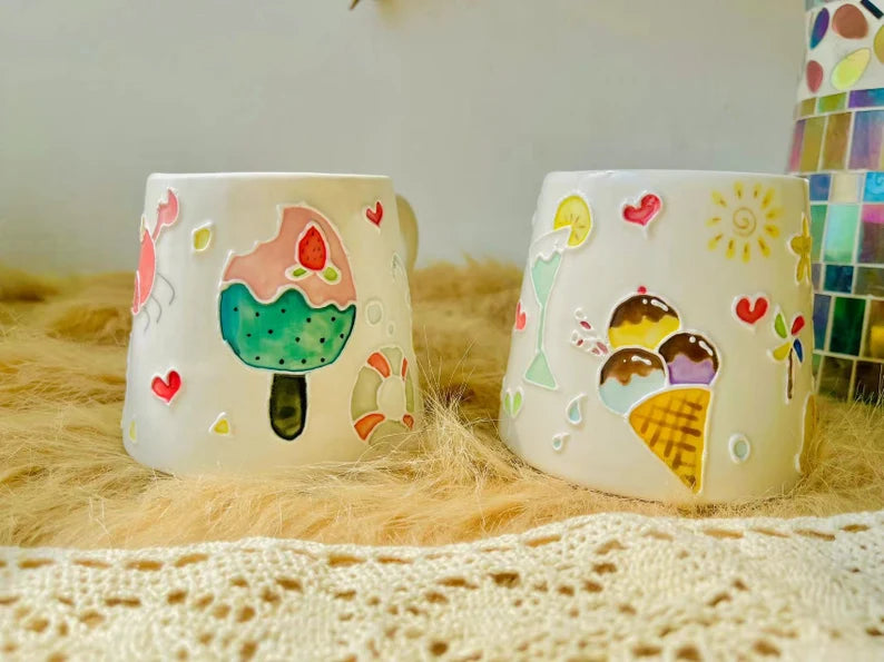 Hand-Painted Summer Vibes Ceramic Mug