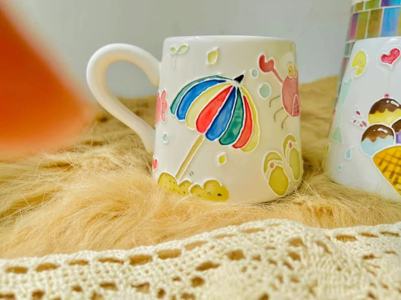 Hand-Painted Summer Vibes Ceramic Mug