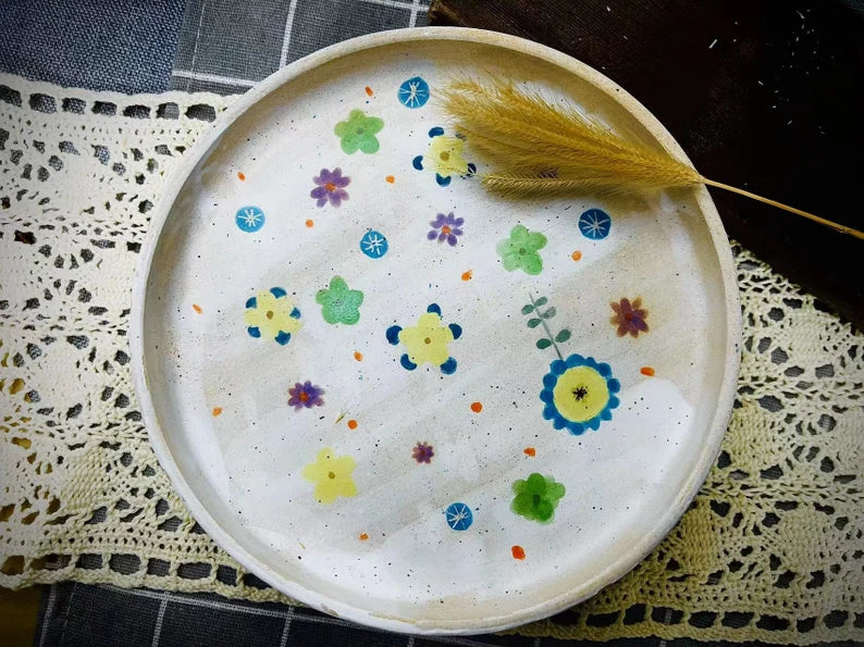 Hand-Painted Ceramic Plate