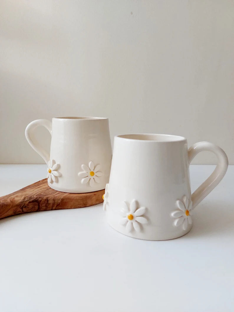 Ceramic mug, Daisy coffee cup