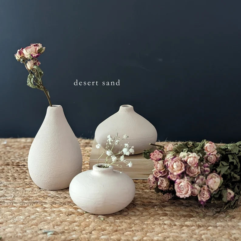 Desert Earth Color Clay Bud Vases