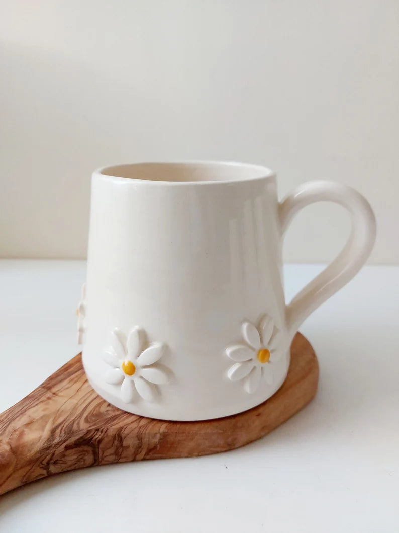 Ceramic mug, Daisy coffee cup