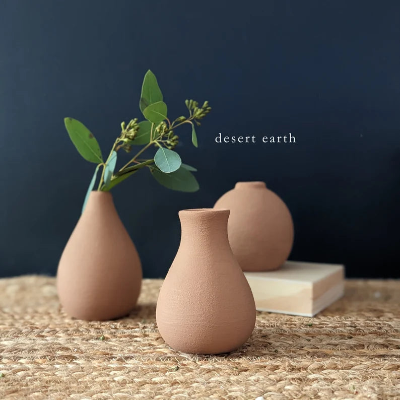 Desert Earth Color Clay Bud Vases