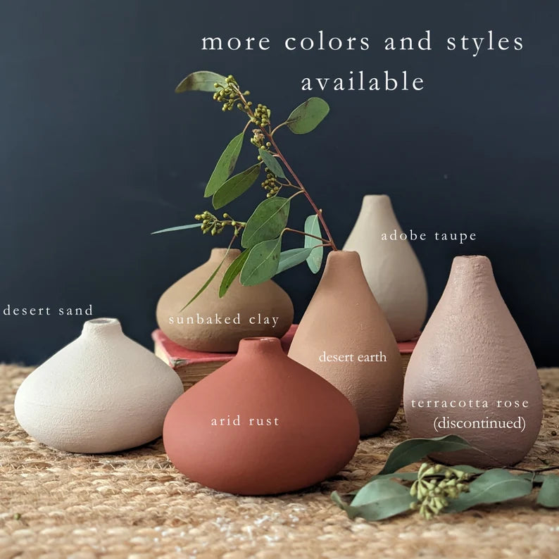 Desert Earth Color Clay Bud Vases