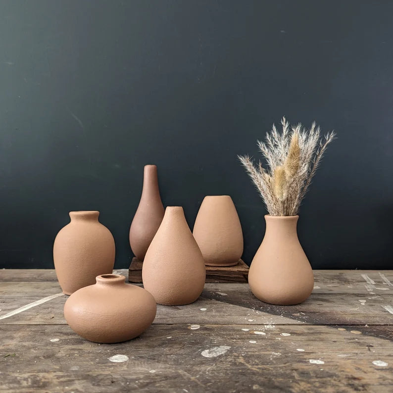 Desert Earth Color Clay Bud Vases